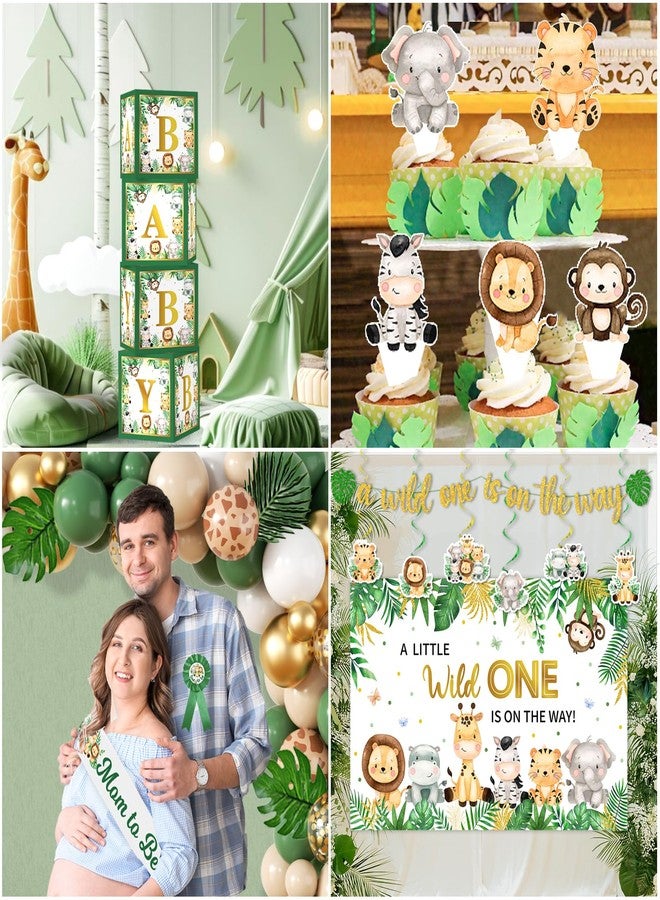 Bezkega Safari Baby Shower Decorations,262pcs Wild Birthday Decorations Jungle Baby Shower Decorations Plates and Napkin Cups Backdrop Banner Tablecloth Balloons Garland Boxes,Serves 20 - Image 5
